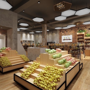 工业风格水果店3D模型下载